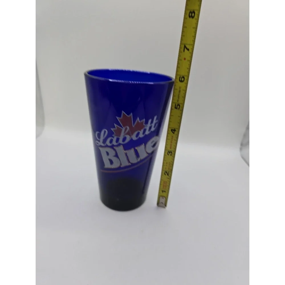 GLASS CANADIAN LABATT BLUE COBALT BEER GLASS TUMBLER Beer